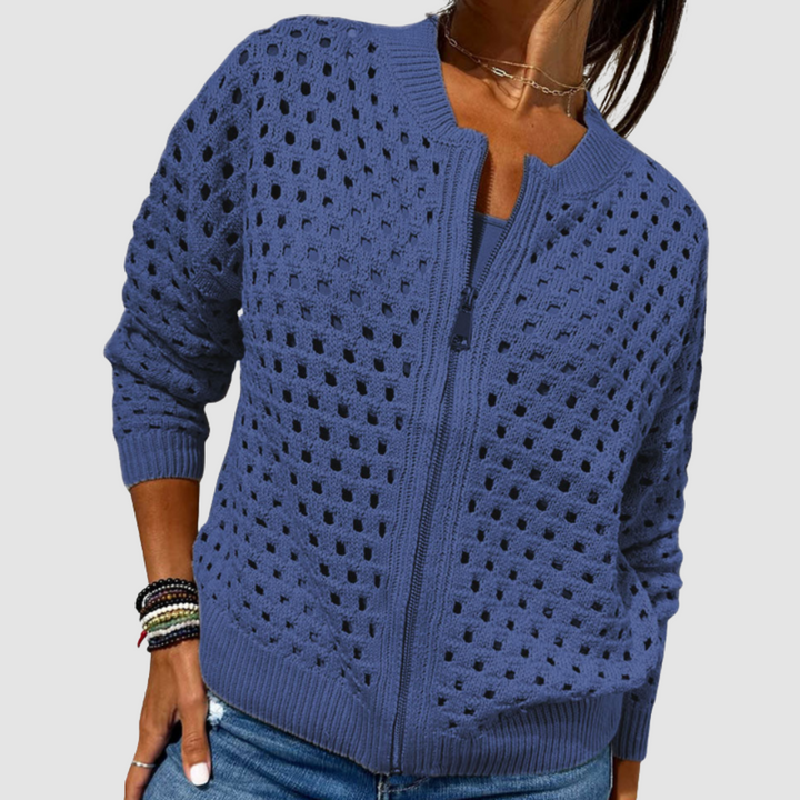 Lisette | Zip-Front Knit Cardigan