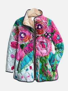 Arianne | Elegant Quilted Jacket with a Floral Pattern