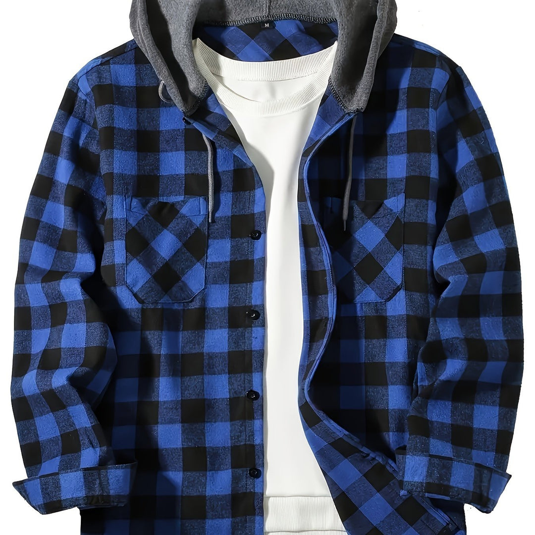 Men's Plus Size Hooded Relaxed Fit Overshirt