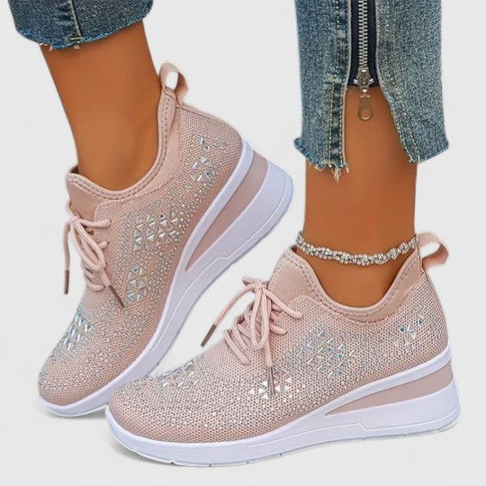 Women's Platform Slip-On Orthopedic Sneakers - Light Pink