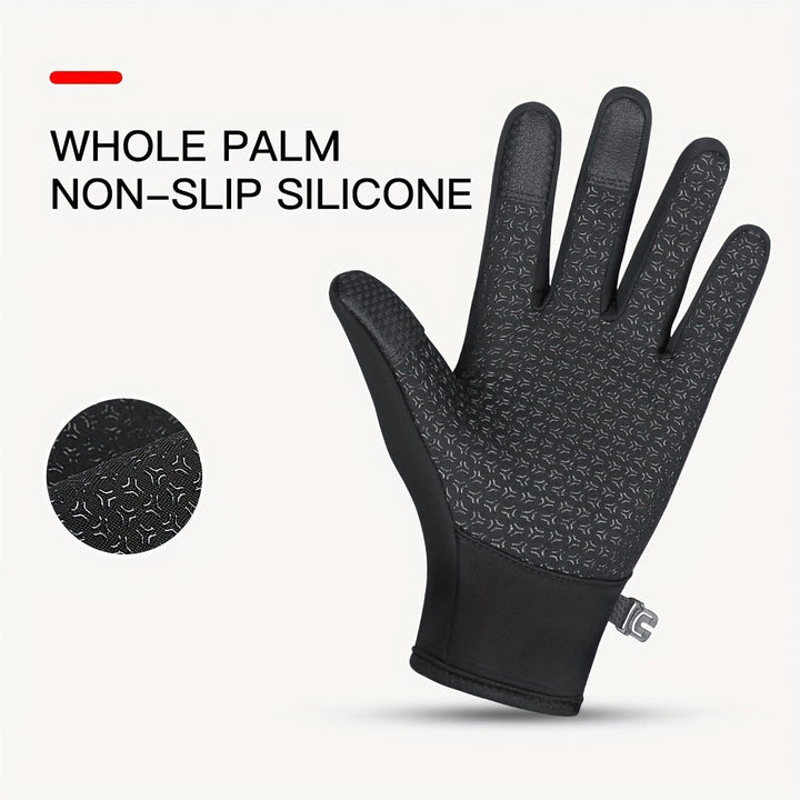 Men's Warm Winter Knit Touchscreen Ski Gloves