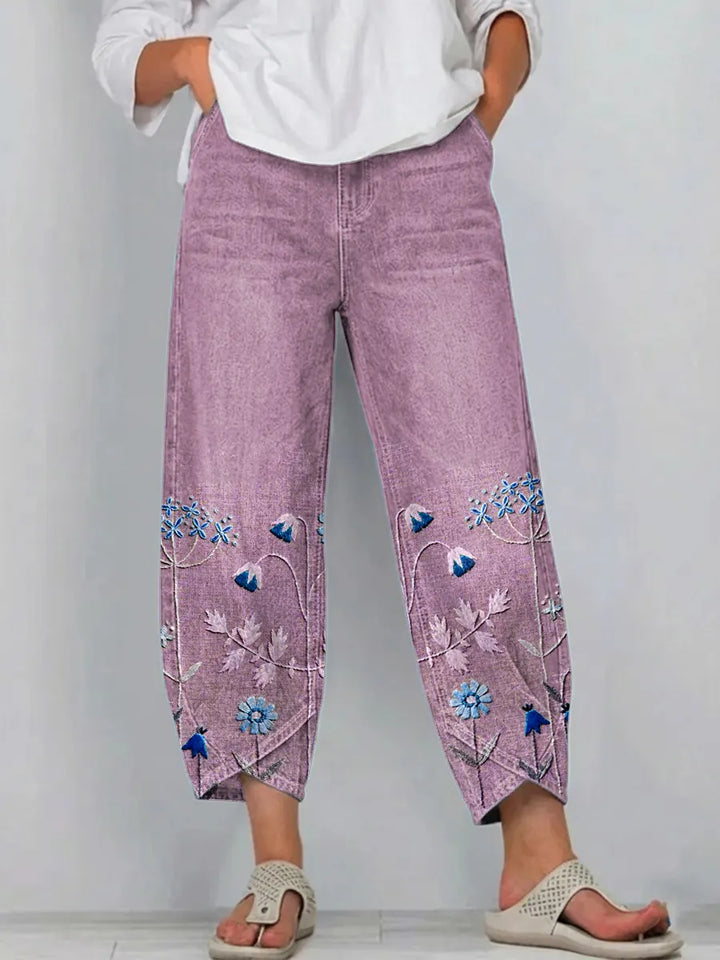 Quintine | Floral-Embroidered Trouser