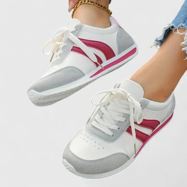 Women's Classic Lace-Up Breathable Orthopedic Sneakers - Red