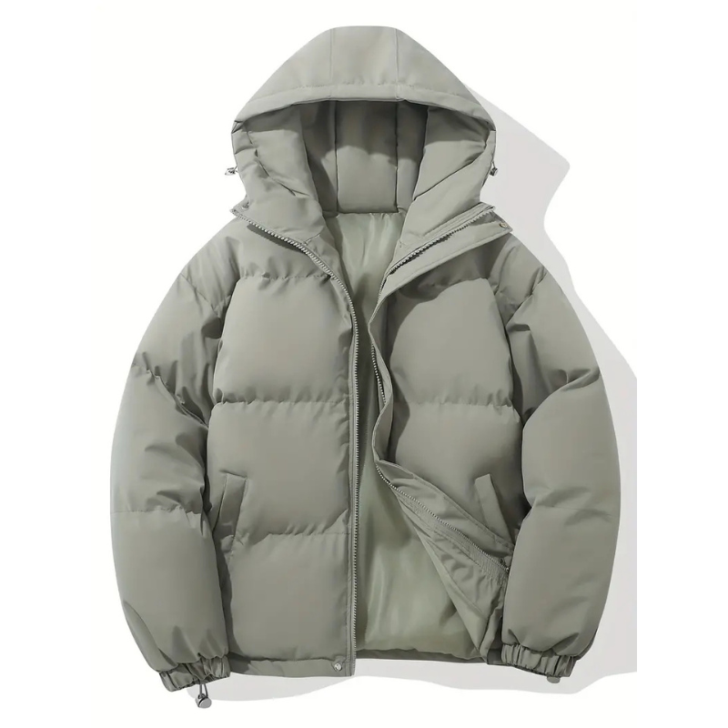 Women's Casual Puffer Snow Winter Jacket - Light grey
