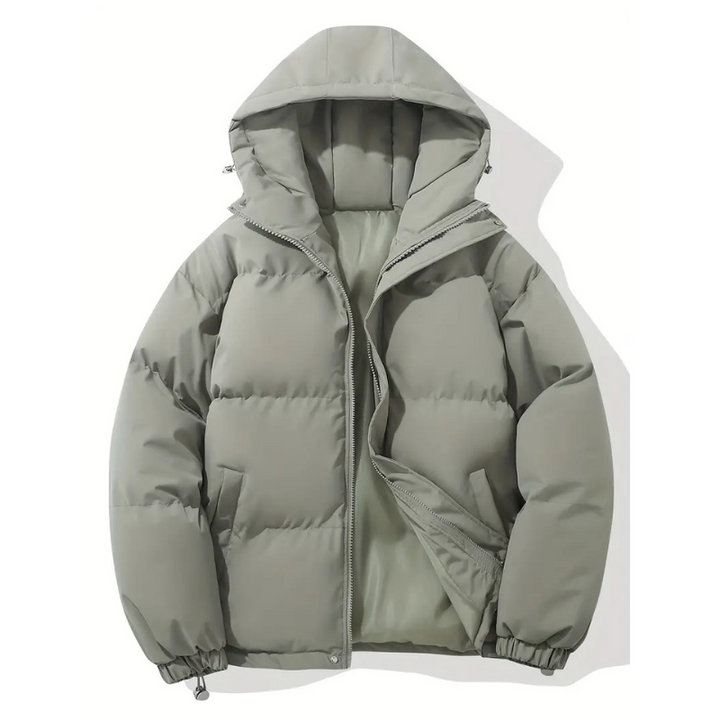 Women's Casual Puffer Snow Winter Jacket - Light grey