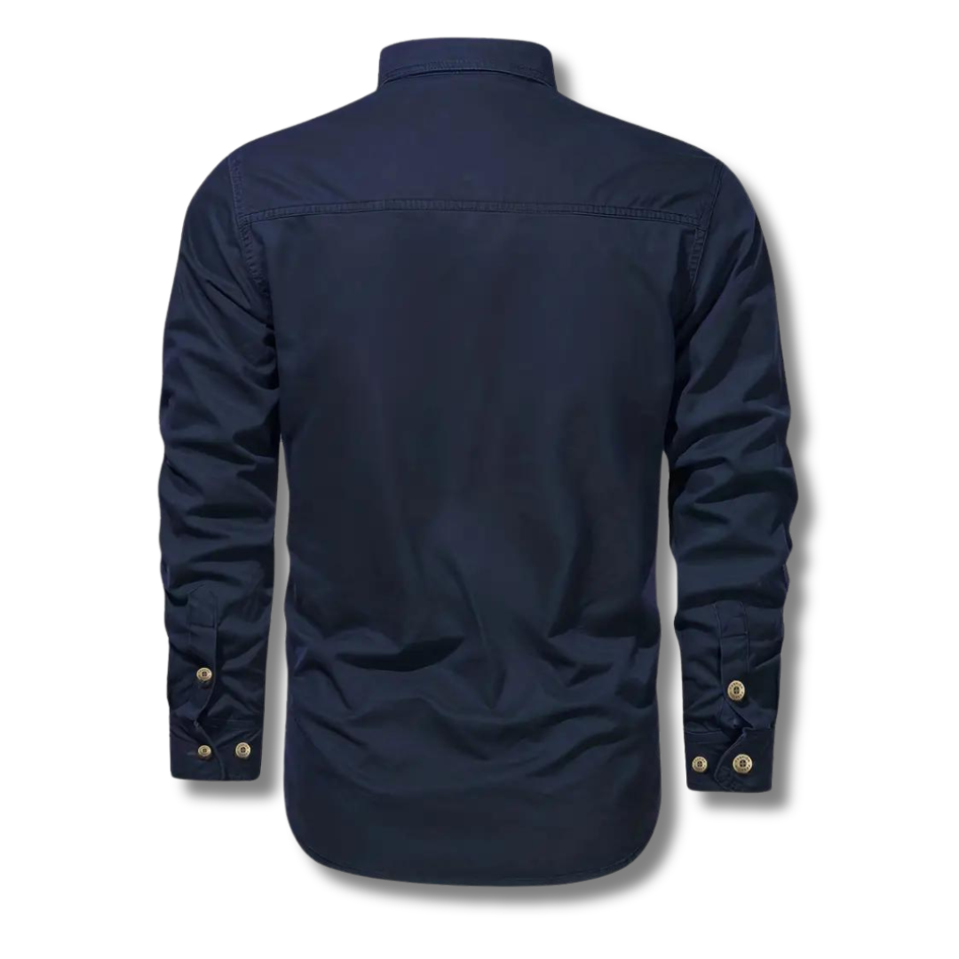 Men's Canvas Utility Shirt | Dual Chest Pockets & Rugged Cotton | Workwear-Inspired Style