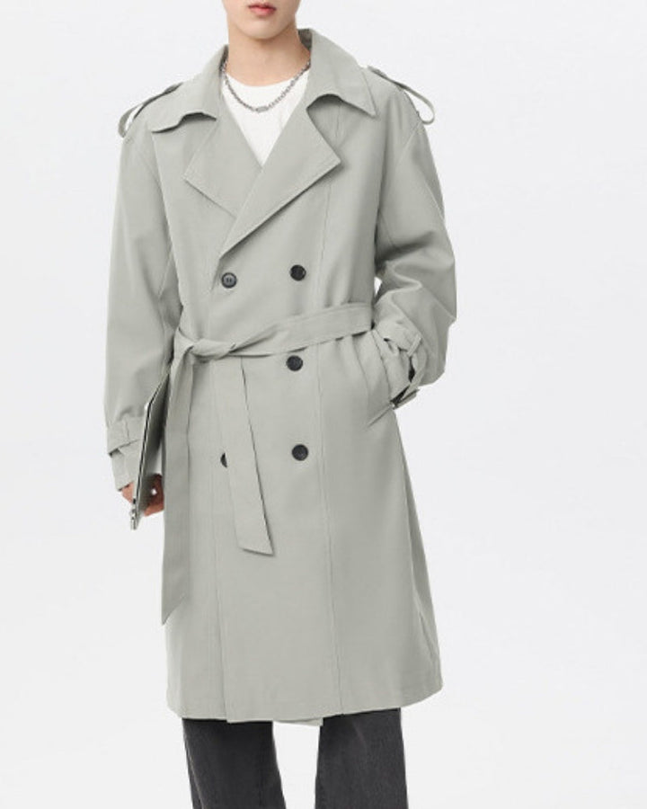 Men's Double-Breasted Relaxed Midi Peacoat
