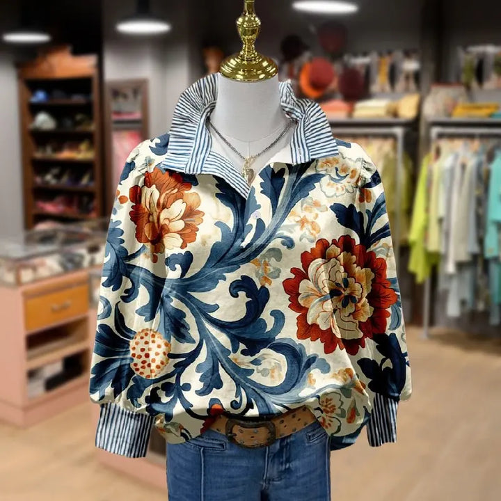 Serenity™| Women Classy Vintage Floral Printed Blouse