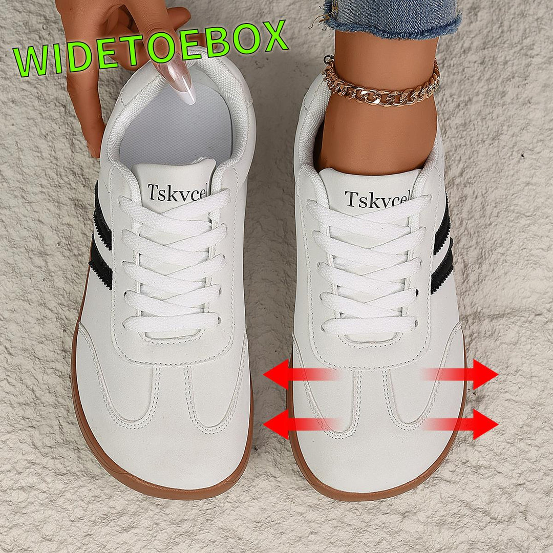 Women's Flat Lace Up Wide Toe Box Sneakers