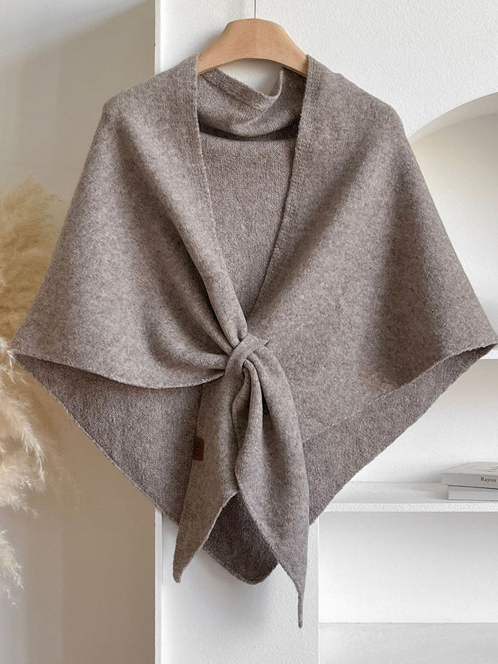 Women's Alpaca Wool Winter Triangle Scarf - Camel