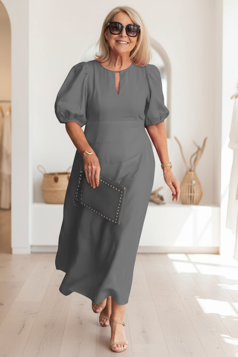 Luce | Puff-Sleeve Midi Dress