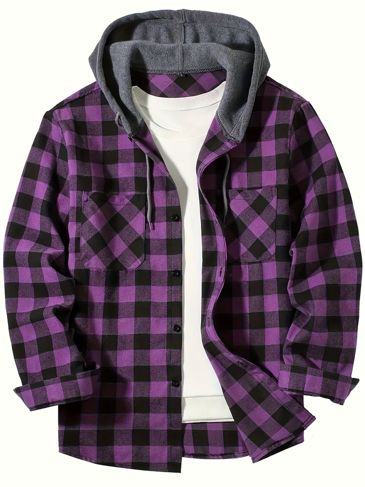 Men's Plus Size Hooded Relaxed Fit Overshirt