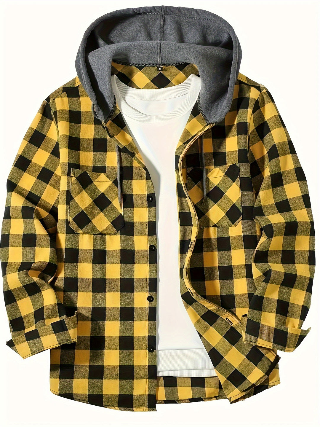 Men's Plus Size Hooded Relaxed Fit Overshirt