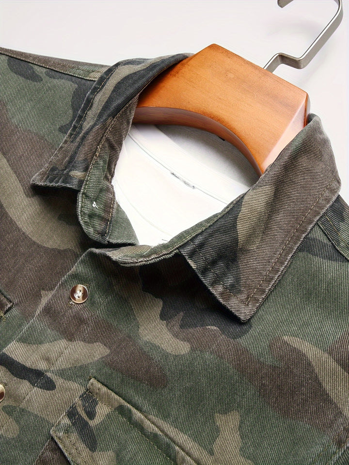 Men's Camouflage Regular Fit Pocket Overshirt