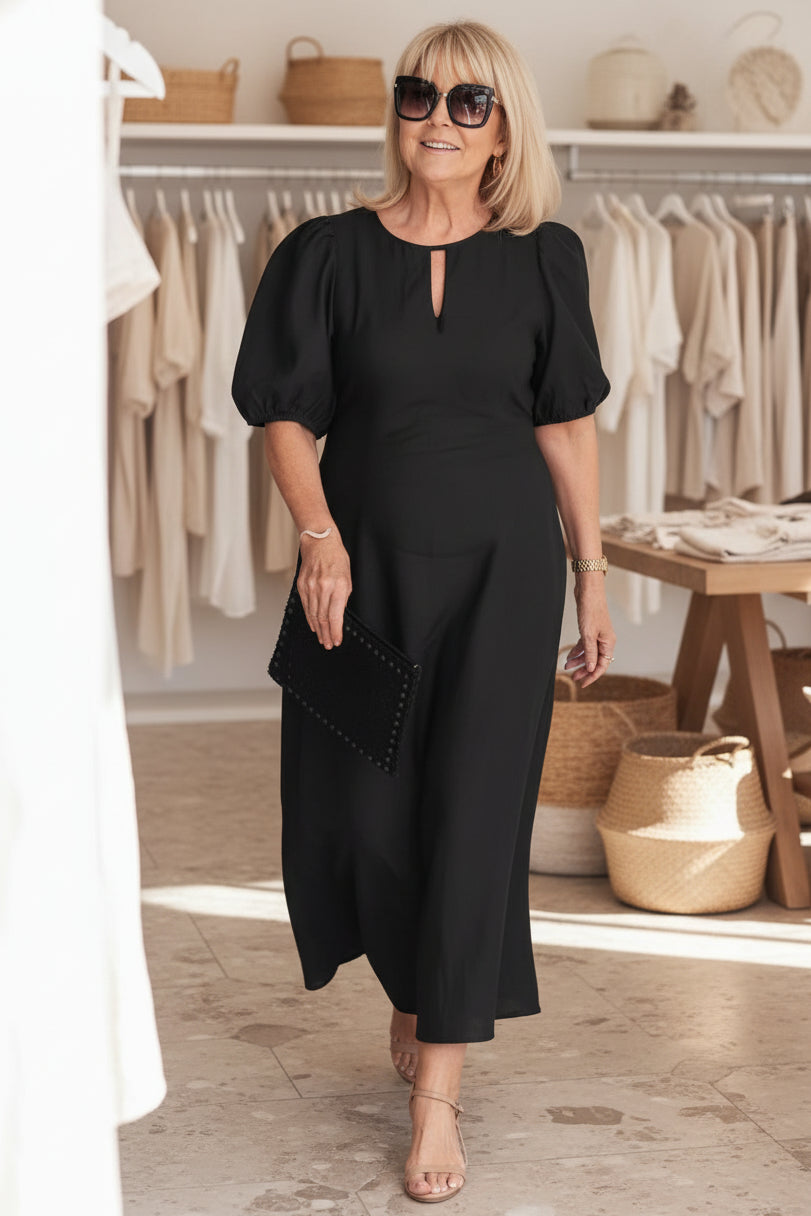 Luce | Puff-Sleeve Midi Dress