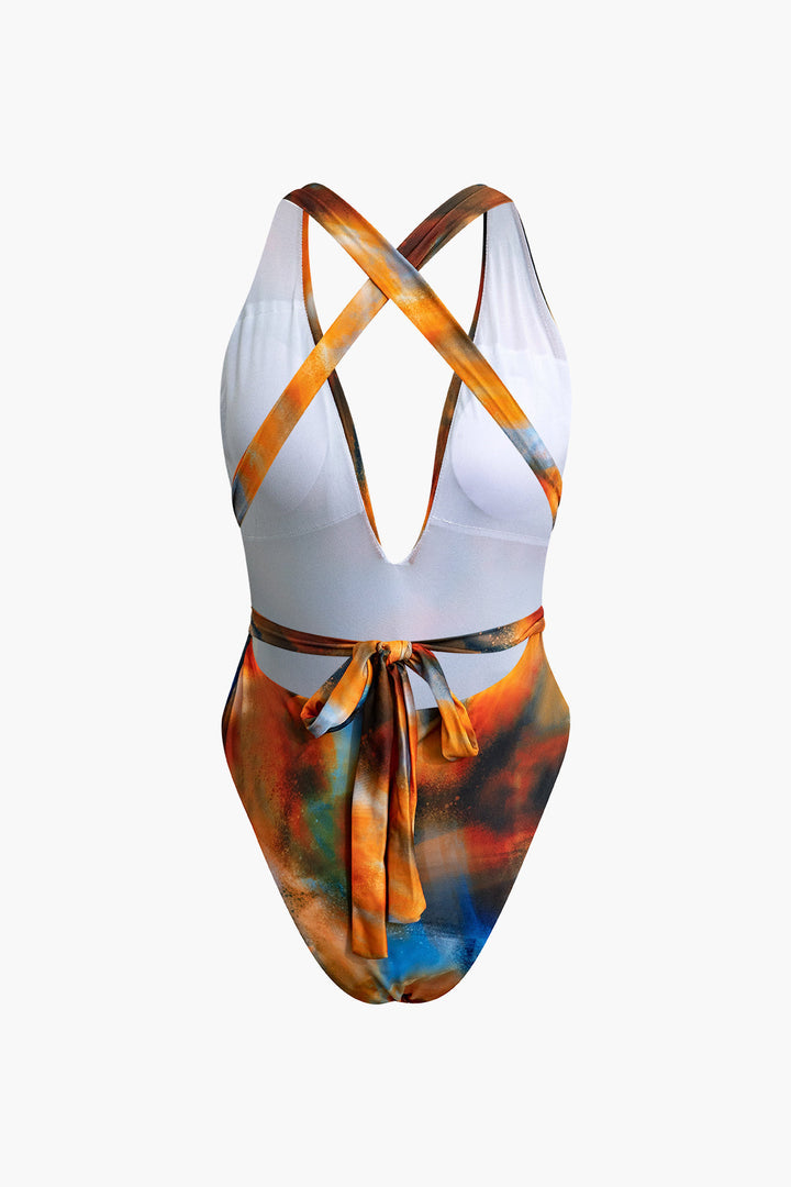 Sienna | Watercolour Wrap Swimsuit & Sarong Set