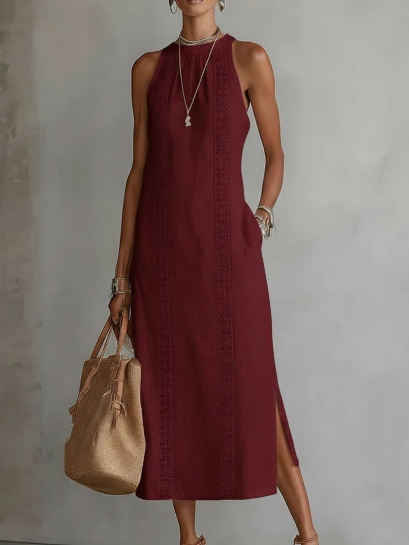 Pascale | Halter Neck Lace Dress