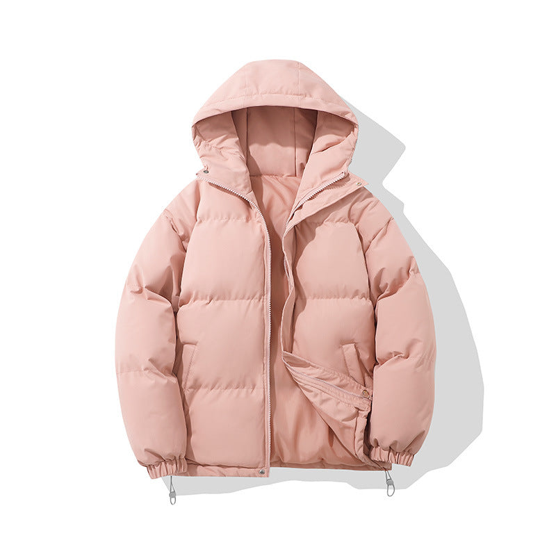 Women's Chic Hooded Puffer Winter Jacket - Pink