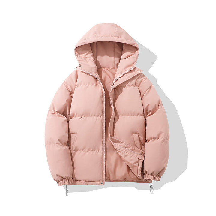 Women's Chic Hooded Puffer Winter Jacket - Pink