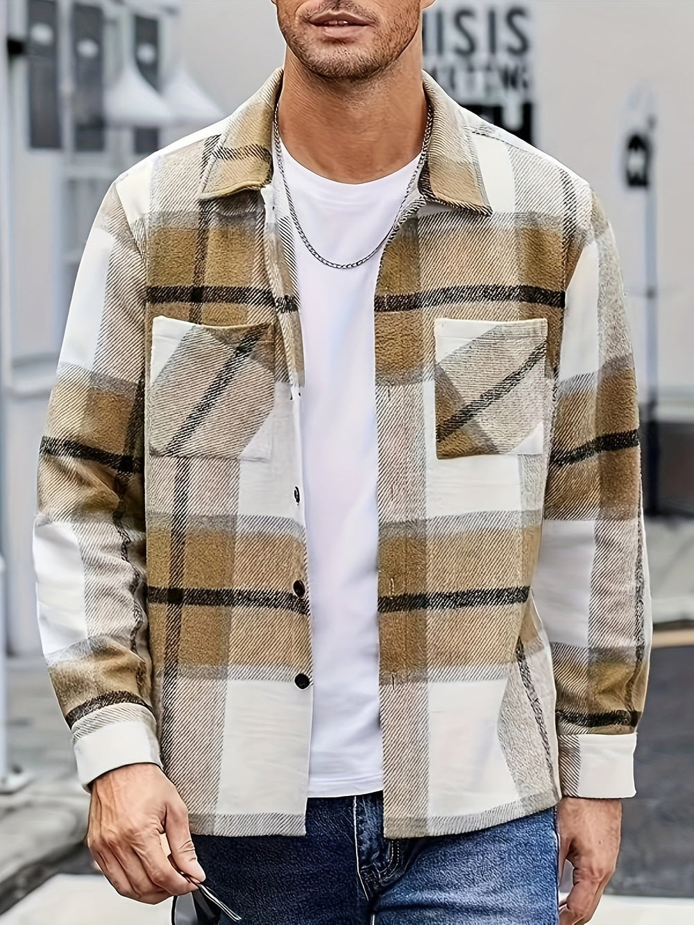 Men's Classic Fit Long Sleeve Overshirt