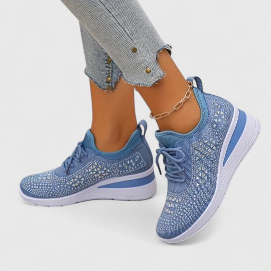 Women's Platform Slip-On Orthopedic Sneakers - Light Blue