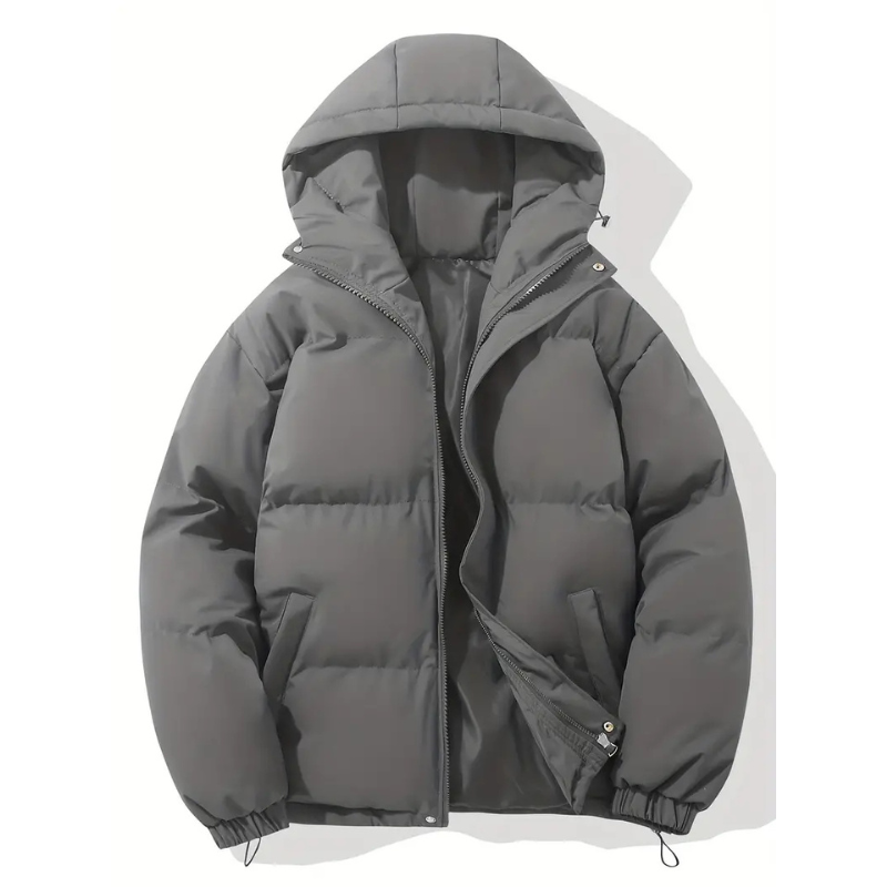 Women's Casual Puffer Snow Winter Jacket - Dark grey