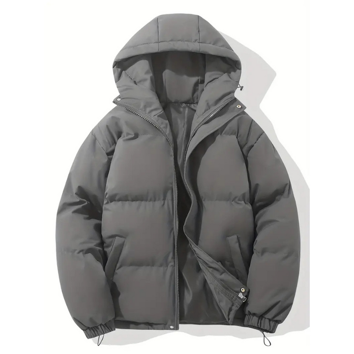Women's Casual Puffer Snow Winter Jacket - Dark grey