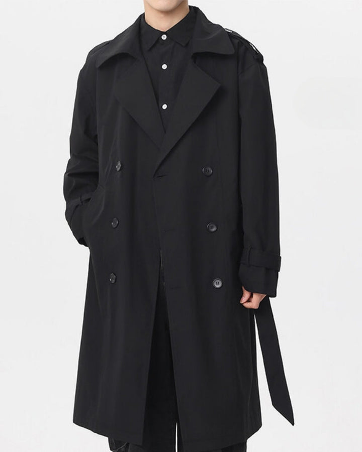 Men's Double-Breasted Relaxed Midi Peacoat