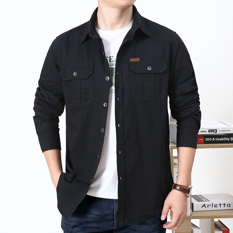 Men's Long Sleeve Cargo Pocket Overshirt