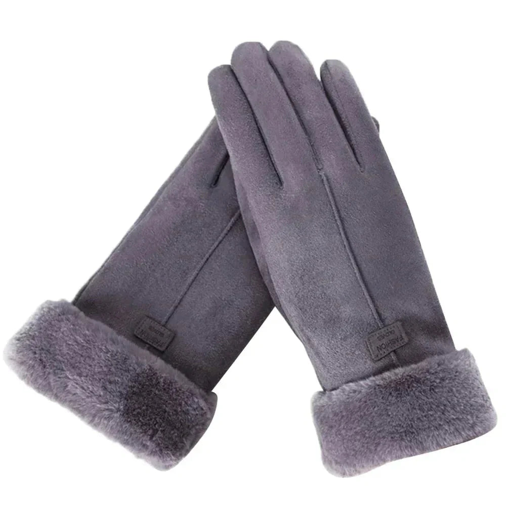 Women's Classic Warm Winter Gloves - Grey