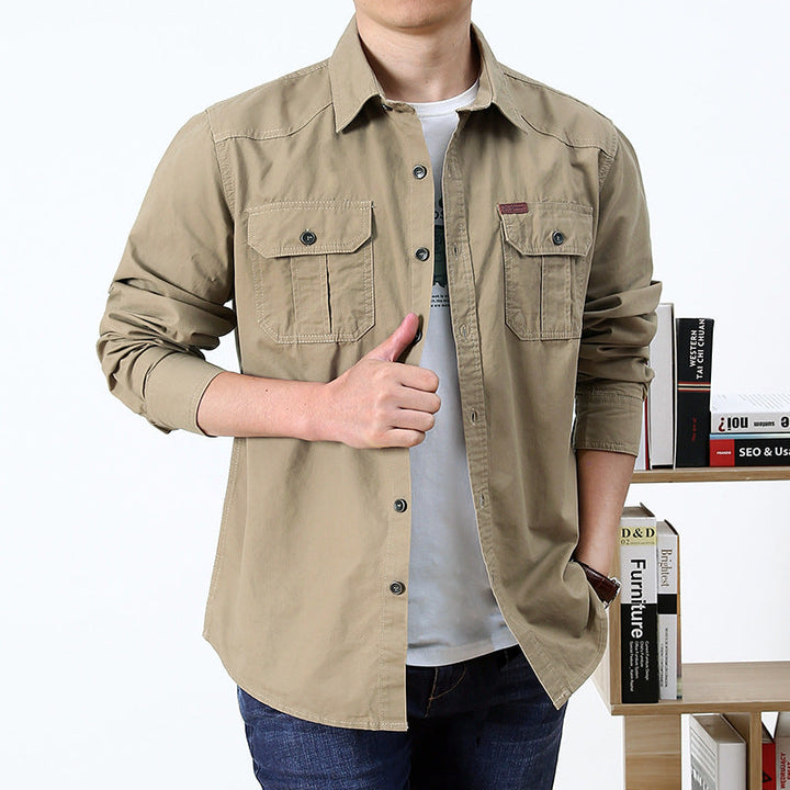 Men's Long Sleeve Cargo Pocket Overshirt