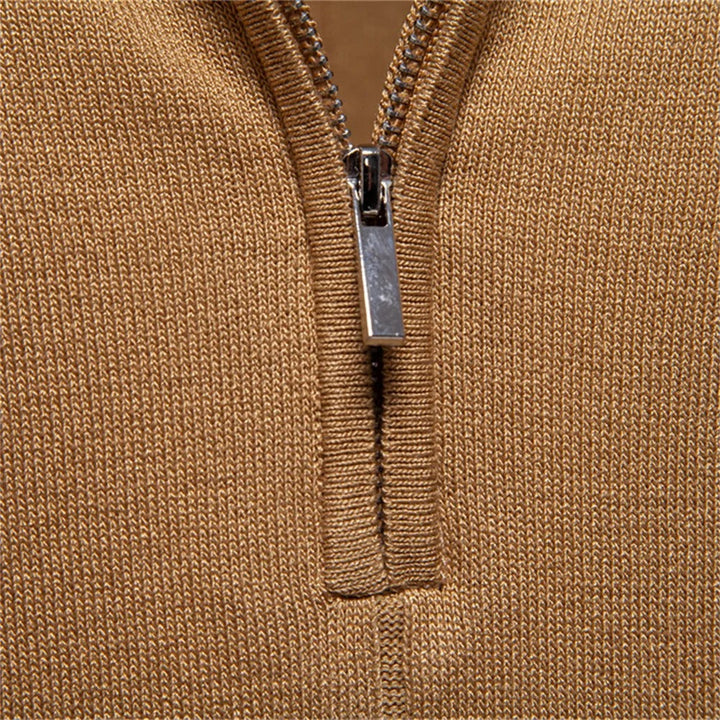 Knit Polo Shirt with Quarter Zip | Modern Casual Fit | Lightweight Comfort