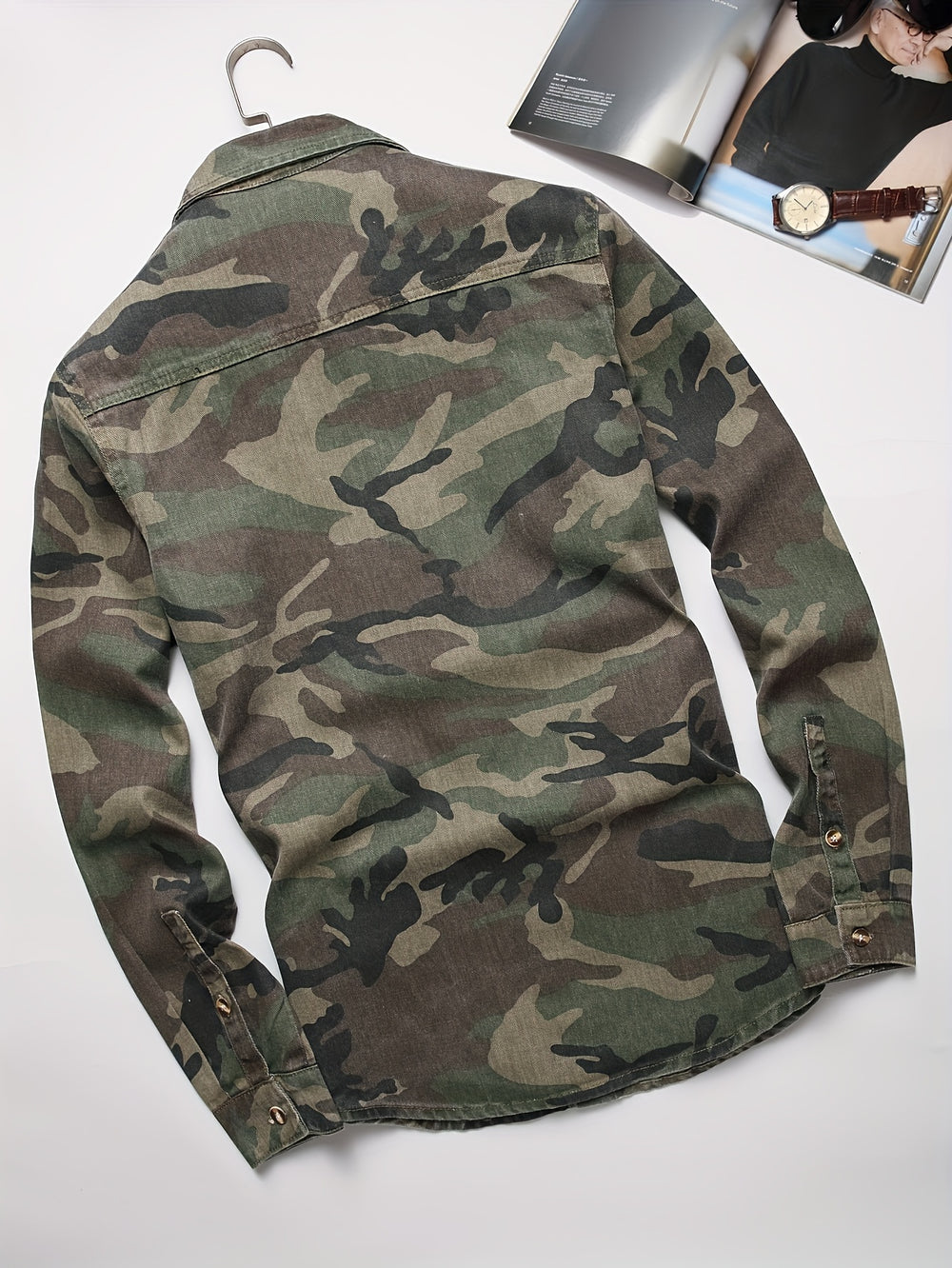 Men's Camouflage Regular Fit Pocket Overshirt