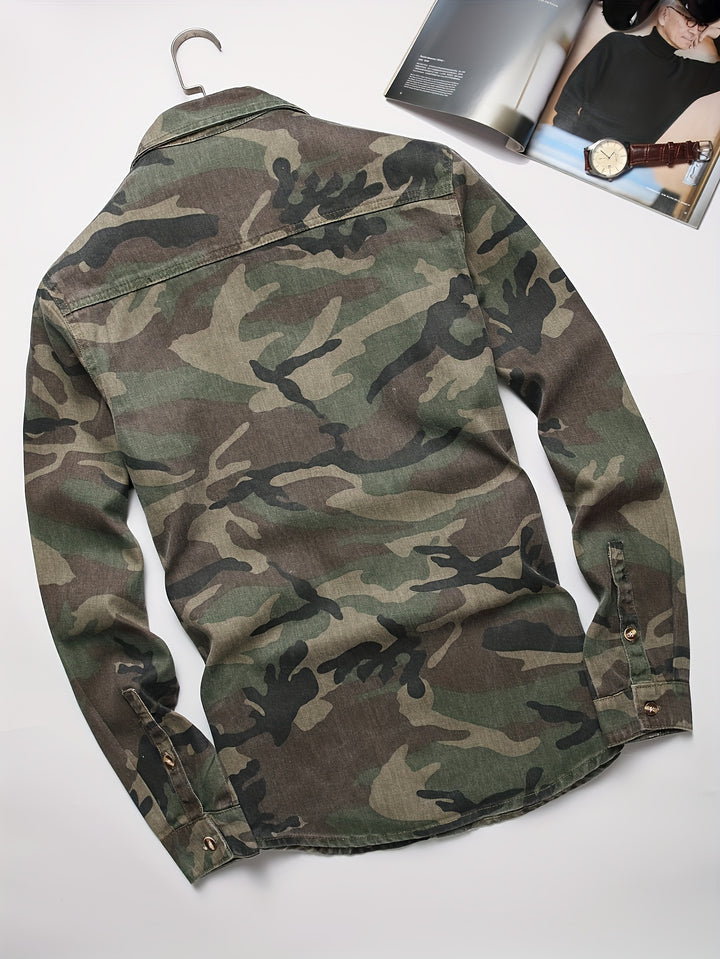 Men's Camouflage Regular Fit Pocket Overshirt