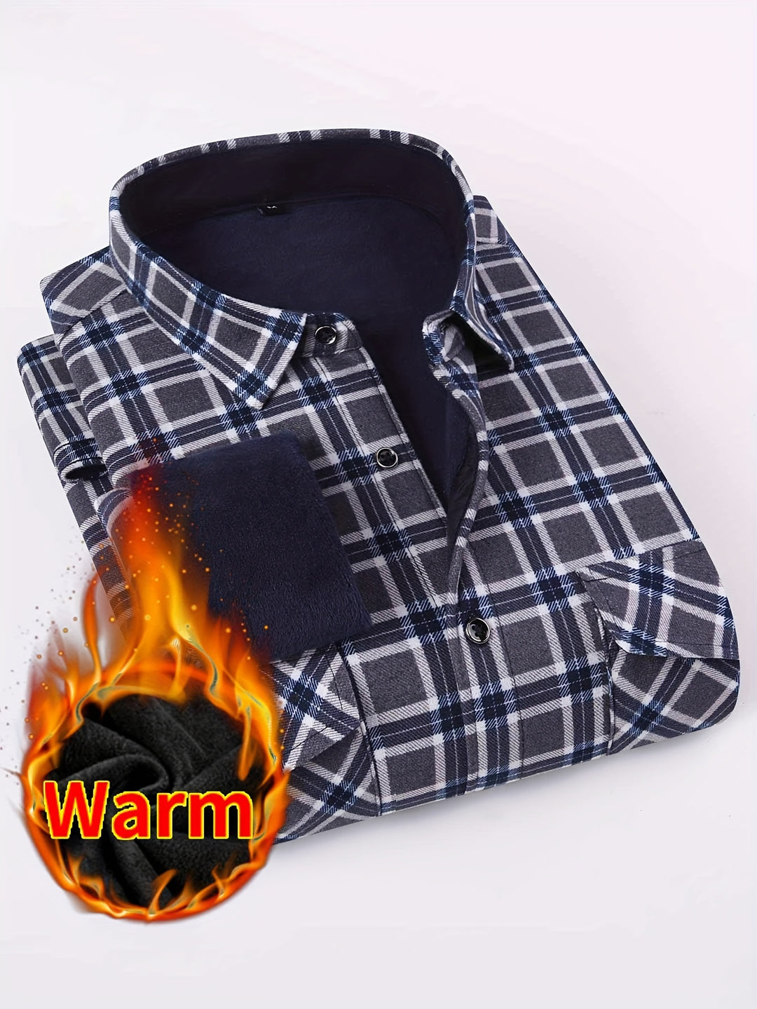 Men's Regular Fit Button Up Winter Overshirt