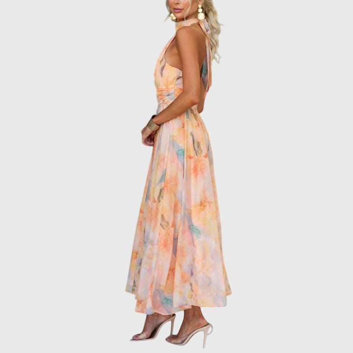 Celeste | Elegant Halter Maxi Dress