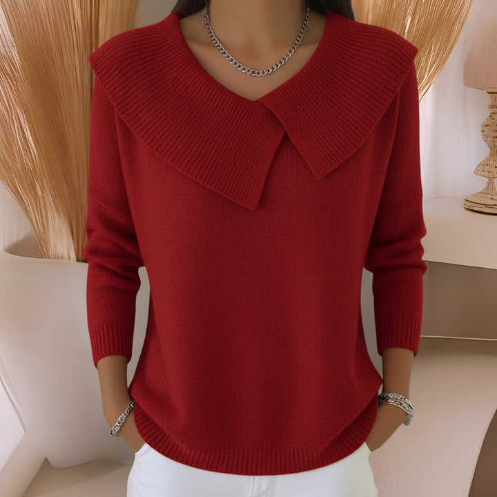 Agatha women's cozy collared sweater with pleat detail - photo 2