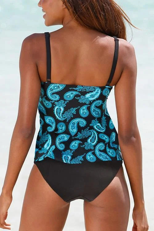 Cascade | Belly-Covering Paisley Swim Set