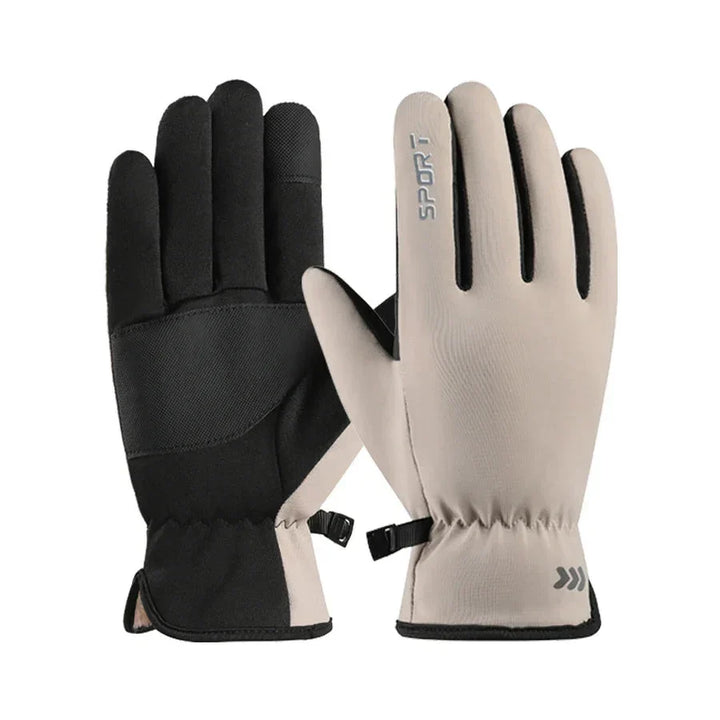 Women's Waterproof Thermal Non-Slip Winter Ski Gloves - Beige