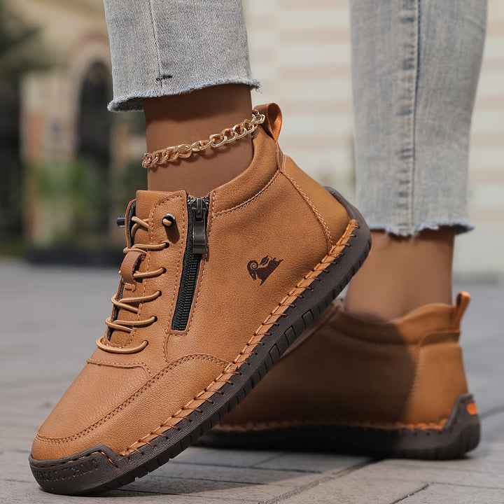 Women's Casual High Top Non-Slip Orthopedic Sneakers - Olive Brown