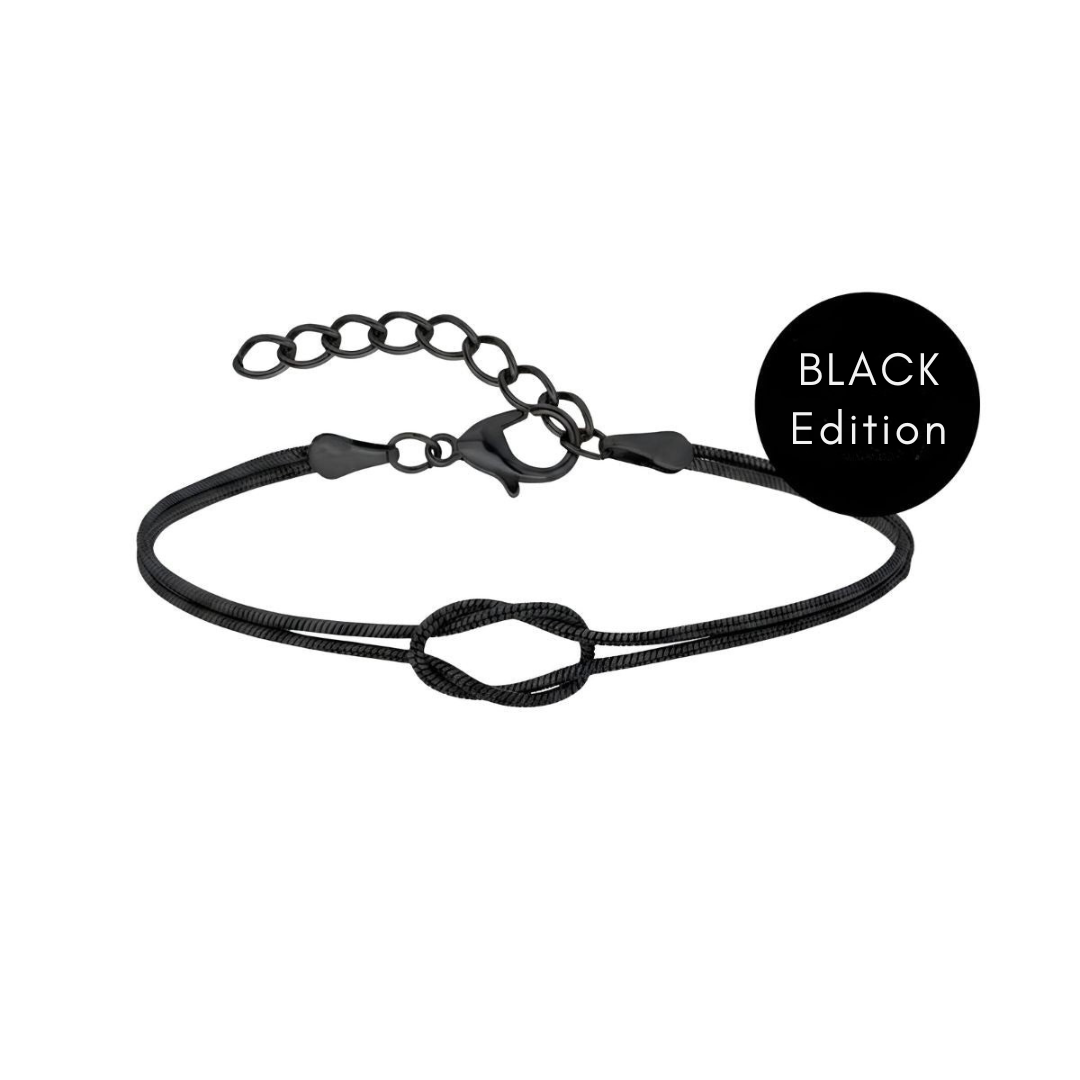 Women's Stylish Love Knot Friendship Bracelets - Black