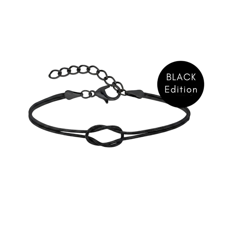 Women's Stylish Love Knot Friendship Bracelets - Black