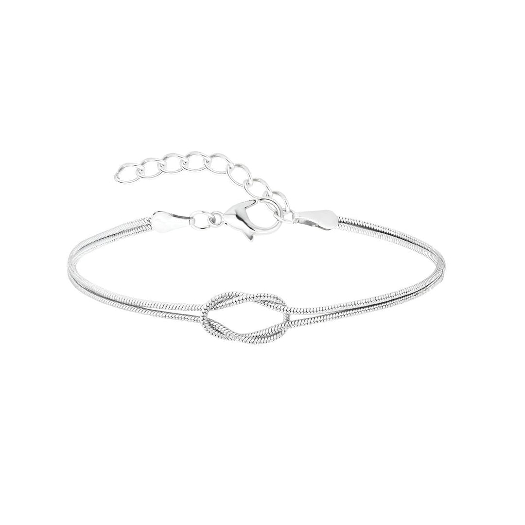 Women's Stylish Love Knot Friendship Bracelets - Silver