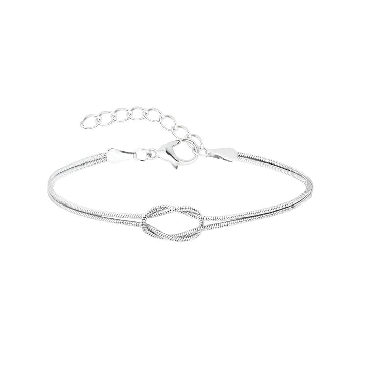 Women's Stylish Love Knot Friendship Bracelets - Silver