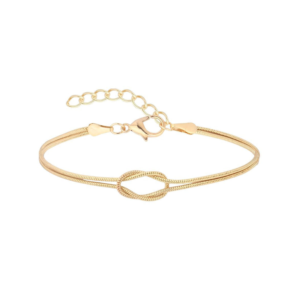 Women's Stylish Love Knot Friendship Bracelets - Gold