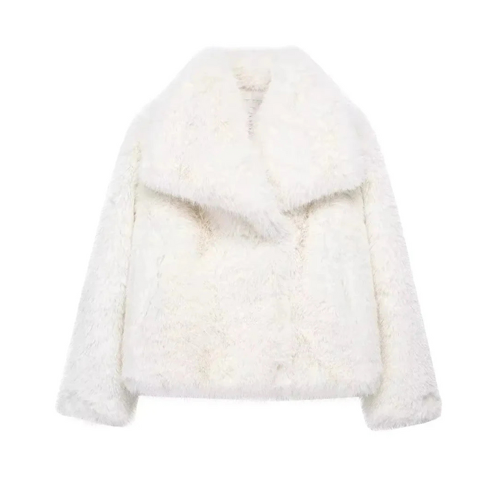 Women's Elegant Faux Fur Winter Coat - White