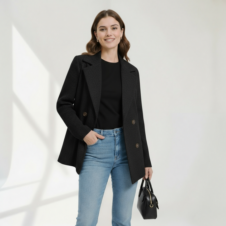 Women's Lightweight Draped Roll-Up Sleeve Coat