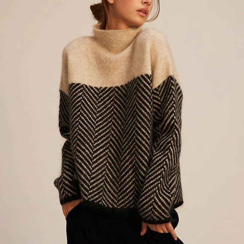 Queenie women's herringbone knit sweater - photo 2