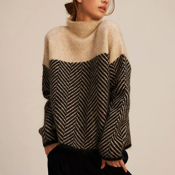 Queenie women's herringbone knit sweater - photo 2
