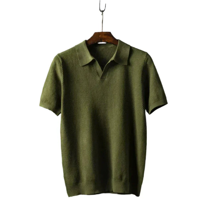 Men’s Waffle Knit Polo Shirt | Breathable Summer Knit